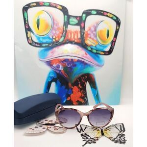 NIB - Cole Haan Blush Tortoise Flexible Temple 100% UV Sunnies w/ Case